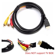 Горячая Акция 5Ft HDMI к 3-RCA Видео Аудио AV компонентный конвертер адаптер кабель для HDTV 2024 - купить недорого
