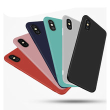 Чехол для iPhone 11 Pro 7 6 6s 8 Plus чехол для iphone X XR XS 11 Pro Max простой однотонный Ультратонкий Мягкий чехол из ТПУ ярких цветов 2024 - купить недорого