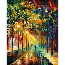Landscape Modern paintings with Palette knife art oil on Canvas green dreams Handmade high quality 2024 - buy cheap
