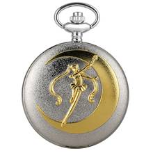 Creative Silver Grand Quartz Pocket Watch Luxury Golden Sailor Moon Necklace Pendant Chain Floral rattan Pocket Watch Girls Gift 2024 - buy cheap