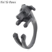 Fei Ye Paw панк Черное итальянское кольцо Greyhound для женщин Anel Бохо Whippet Knuckles кольца для девочек подарок для любителей собак 2024 - купить недорого