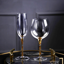 High quality Crystal glass cup golden side Goblet Wine Cup Champagne Glasses Creative Bar party hotel Home Drinking Ware 2024 - buy cheap