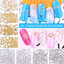 1 pack 3D Metal Gold Silver Color Caviar Beads Charm Nail Art Decorations Semicircle Rivets Design DIY Manicure Accessory Tools 2024 - buy cheap