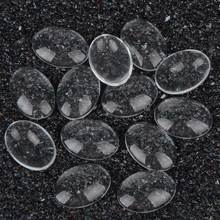 50pcs/lot 13x18mm High Quality Oval Flat Back Transparent Clear Domed Glass Cabochon For DIY Fashion Jewelry Making 2024 - buy cheap