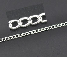 DoreenBeads-cadena curva de eslabones abiertos de aleación de Metal Simple, accesorio de Color plateado para hacer collares, regalos de joyería, 5x3,3mm,10M 2024 - compra barato