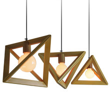Wood Triangle Modern Led Pendant Light American Loft Country Style Lamp for Restaurant/Bar/Dining Room/ Bedroom Home Lighting 2024 - buy cheap