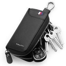 Brand wallet men Genuine Leather Key Wallets Men Women Car Key Holder Organizer Wallet Casual Keychain Zipper Key Ring Bag Purse 2024 - buy cheap