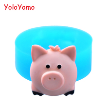 D032YL 17.8mm Kawaii Pig Flexible Silicone Mold for Fondant, Sugarcraft, Cake Decoration, Polymer Clay, Resin, Chocolate, Candy 2024 - buy cheap