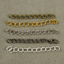 Cadena extensora de collar para fabricación de joyas, extensor de cola de extensión a granel, Color oro/plata/pistola, negro/bronce antiguo, 5cm, 100 Uds. 2024 - compra barato