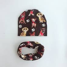 Infant Hat children's Autumn dog football printed Baby Hat Girl Boy Cap Kid Beanie bonnet New Children Collar Scarf set baby set 2024 - buy cheap