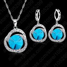 New Fashion Jewelry Set 925 Sterling Silver Necklaces + Earrings Valentine Day Gifts Bridal Jewelry Set With Cubic Zircon 2024 - buy cheap