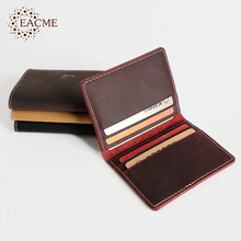 EACME-Funda de cuero de Caballo Loco hecha a mano, Mini billetera fina, delicada, para tarjetas de crédito 2024 - compra barato