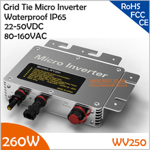 IP65!!!260W Grid Tie Micro Inverter, 22-50VDC AC80-160V Pure Sine Wave Inverter with High Efficiency MPPT  for 200-300W PV Panel 2024 - buy cheap