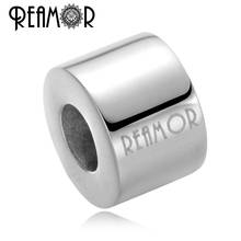 REAMOR 5pcs 316l Stainless Steel European Big Hole Customize Spacer Beads Charm For DIY Bracelet Jewelry Making Accessories 2024 - buy cheap