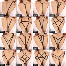 Black Strappy Body Harness Bra for Women Hollow Out Caged Tops Bondage Sexy Lingerie Plus Size Punk Goth Dance Festival Rave 2024 - buy cheap