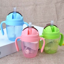 300ml Cute 360 Degree Sippy Baby Feeding Cup with Straw Children Learn Feeding Drinking Bottle with Handle Kids Training Cup 2024 - buy cheap