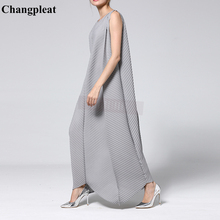 Changpleat Summer New Solid Women Long Dresses Miyak Pleated Fashion Design Loose Large Size A-line Female Maxi Dress Tide 2024 - buy cheap