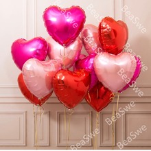 12 шт./лот гелиевые фольгированные воздушные шары в виде розового красного сердца для будущей матери, 18 дюймов, товары для вечеринки принцессы, дня рождения, украшения для вечерние ринки 2024 - купить недорого