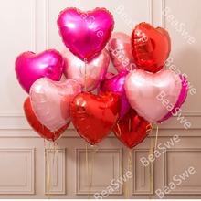 12pcs/lot Baby Shower 18 inch Pink Red heart helium foil Balloons Princess Girls Birthday Party Supplies Party Decoration globos 2024 - buy cheap