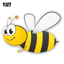 YJZT 14.3CM*10.3CM A Small Bee Flying In The Air Personality Sticker Car Decal PVC 12-300562 2024 - buy cheap