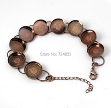 Blank Bracelet bases with Round Deep Wall Bezel Cups tray Bracelet Settings DIY Findings Craft Antique Copper Wholesale 2024 - buy cheap
