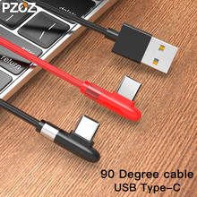 PZOZ 90 градусов usb type c Быстрая зарядка usb type-c данных Шнур зарядное устройство для samsung S8 S9 S10 примечание 9 8 Xiaomi mi 9 mi 8 Примечание 7 2024 - купить недорого