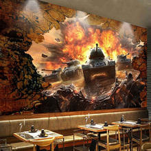 Personalizado mural papel de parede 3d estéreo tanque quebrado battlefront foto papel para crianças quarto restaurante personalidade 2024 - compre barato