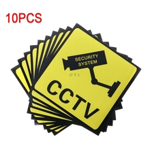 10PCS Warning Stickers for CCTV SECURITY SYSTEM Self-adhensive Safety Label Signs Decal 111mm Waterproof 2024 - compra barato