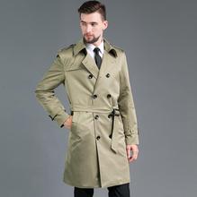 Mens trench coats man Medium length coat men Double-breasted clothes slim fit overcoat long sleeve 2020 new designer fashion 2024 - buy cheap