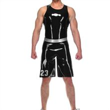 New Latex Gummi Uniform Sleeveless Catsuit Suit Sports Bodysuit 0.4mm S-XXL 2024 - buy cheap