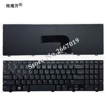 Teclado americano para dell inspiron 15 3521 15r 5521, teclado para laptop preto inglês com moldura 2024 - compre barato
