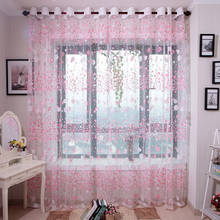 Flower Curtains Window Voile Fabric Sheer Tulle Treatment Drape Valance Printing Flora Little Teenager Girl Bedroom Decoration 2024 - buy cheap
