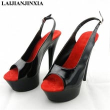 LAIJIANJINXIA-Sandalias de tacón alto de plataforma de 15cm para mujer, zapatos sexys de fiesta, Club nocturno, vestido de baile, Zapatos de baile de barra 2024 - compra barato