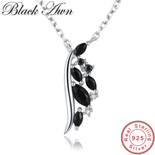 [BLACK AWN] 925 Sterling Silver Necklace for Women Elegant Leaf Necklaces Pendants Sterling Silver Jewelry K040 2024 - buy cheap