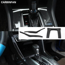 ABS Carbon Fiber Style Gear Box Panel Cover Sticker Trim  3pcs/set For Honda Civic 2016 2017 2024 - buy cheap