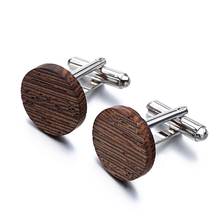 Hot Sale Wood Cufflinks High Quality Brand Jewelry Fashion Square Cassia siamea Cuff links For Mens Gift Formal Business wedding 2024 - buy cheap