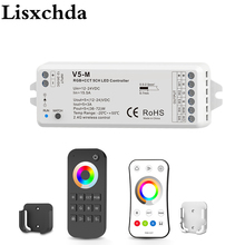 Controlador de brillo de temperatura de Color para tira de luces LED, DC12-24V, 5 CANALES, 15A, 2,4G, RF, RGB + CCT, 5050, 5630 RGB + CCT 2024 - compra barato