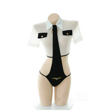 Mistress Gift Even Hanging Neck Thong Siamese Hot Police Uniform Suit Perspective Sexy Lingerie Passion Temptation Sexy Costume 2024 - buy cheap