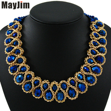 Mayjim-colar feminino com gargantilha, colar de pedras de cristal, corrente de ouro robusto, tecido à mão, com pingentes e bijuterias 2024 - compre barato