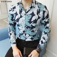 VERSMA Korean Ulzzang Harajuku Vintage Hawaiian Floral Shirt Men Women Summer Hip Hop Streetwear Floral Printed Shirts Male 5XL 2024 - buy cheap