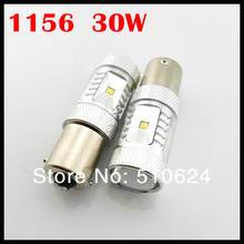 10pcs/lot super brightness High Power 1156 led, ba15s 30W cree chip led XBD p21w led, ba15s Reverse Tail Light Bulb Lamp White 2024 - купить недорого