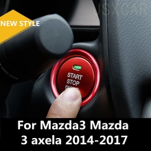 Botón de arranque de motor, interruptor de Accesorios para llaveros de parada de cubierta, círculo universal decorativo para Mazda 3, Mazda 3, axela 2013-2018 2024 - compra barato