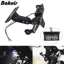 Universal Motorcycle Aluminum Black License Number Plate Frame Holder Bracket with LED Light for Honda CB 599 919 400 CB600 Pric 2024 - buy cheap