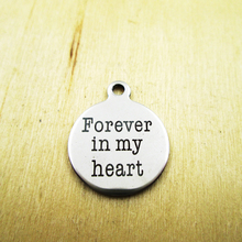 10pcs/lot-foever  in my heart stainless steel charms - Laser Engraved - Customized - DIY Charms Pendants 2024 - buy cheap