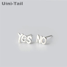 Uini-Tail hot new 925 sterling silver yes no earrings female Korean version of earrings hypoallergenic cute personality fashion 2024 - buy cheap
