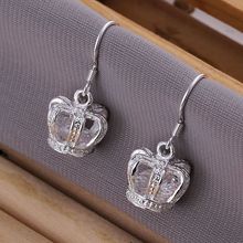 High Quality Gorgeous Silver Color Wholesale Earrings For Women Inlaid Crown Earrings Adsaiuza LQ-E081 2024 - buy cheap