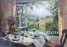 New Needlework,Cross stitch Fruit, Glass window Scenery Handmade 14CT canvas DIY,Cross-stitch kits,Embroidery Art Home Decor 2024 - buy cheap