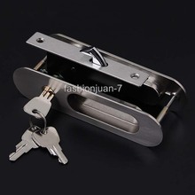 Brand New Security Sliding Door Locks Mortise HookBolt Lock Set with Brass Cylinder Furniture Hardware 2 Colors 2024 - buy cheap