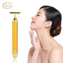 Energy Beauty Bar 24K Gold Pulse Firming Massager Facial Roller Massager Derma Skincare Wrinkle Treatment 2024 - buy cheap