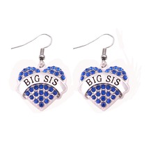 Trendy Jewelry For Women Earrings Present For Family Member BIG SIS Written And Crystals Material Zinc Alloy Dropshipping 2024 - buy cheap